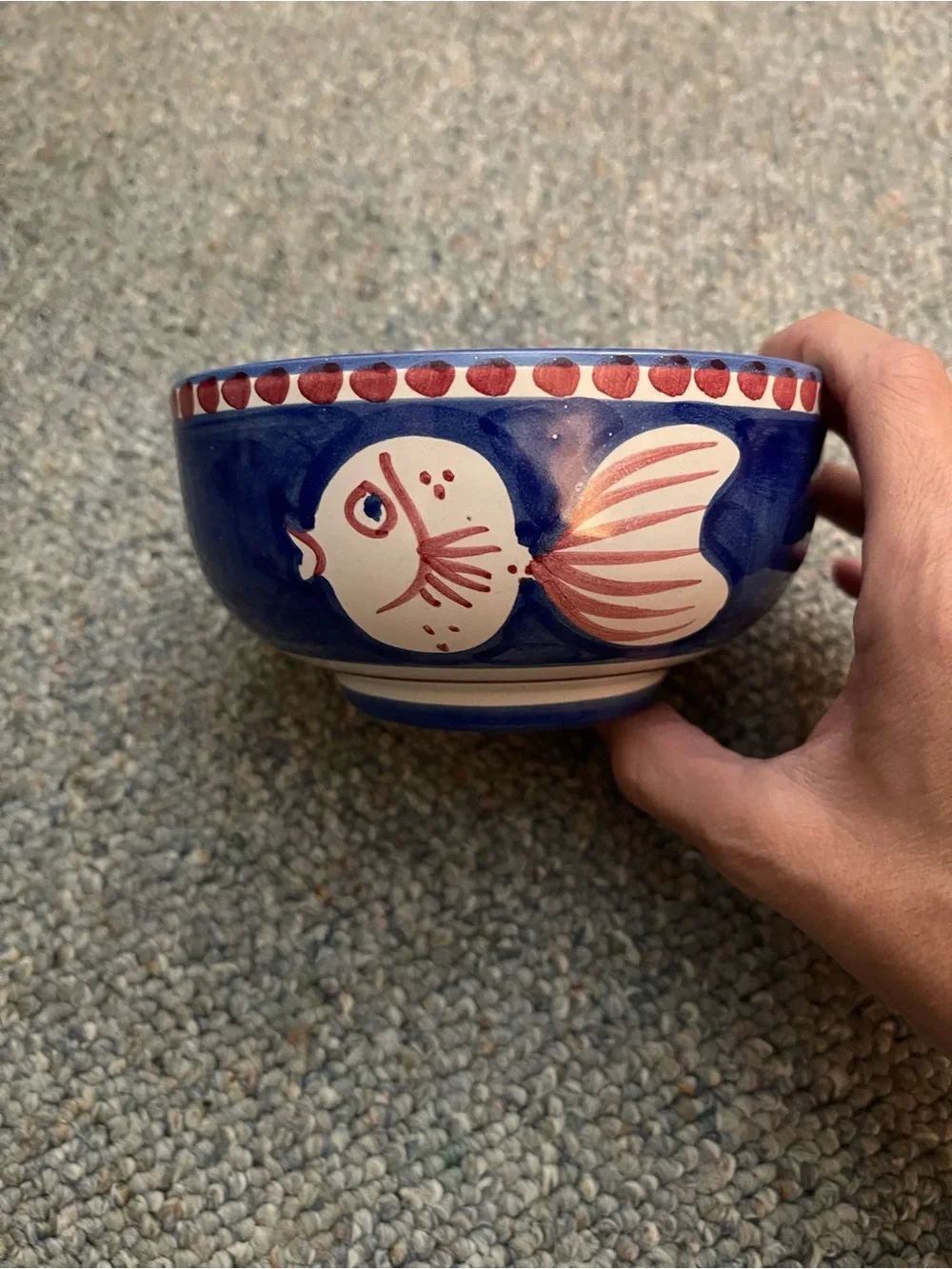 VIETRI Italy Campagna Pesce Handpainted Ceramic Cereal Soup Bowl 5”
